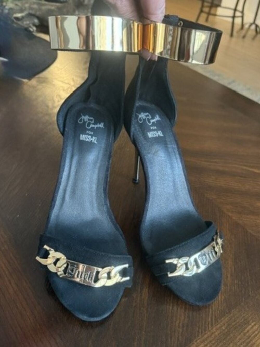 JEFFERY CAMPBELL x MISS-KL | Malice LTD "F**k Off" Suede Cuffed Heels 8.5M RARE